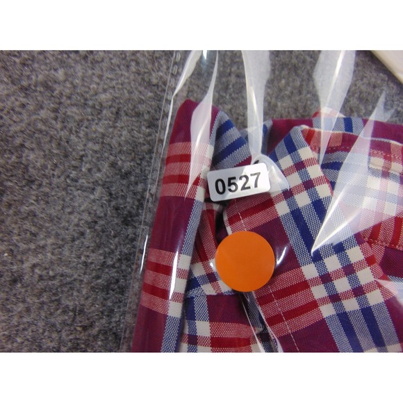 Vineyard Vines Shirt Mens XL Collegiate Fit Red Blue Plaid Cotton Button Front - Picture 8 of 8